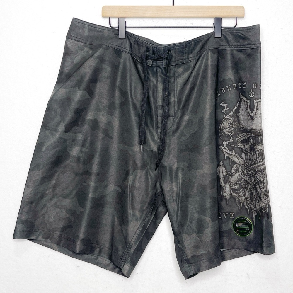 Howitzer Skull Flag Camo Boardshorts Size 40 Patriot Military Stretch Patriot - Picture 4 of 15
